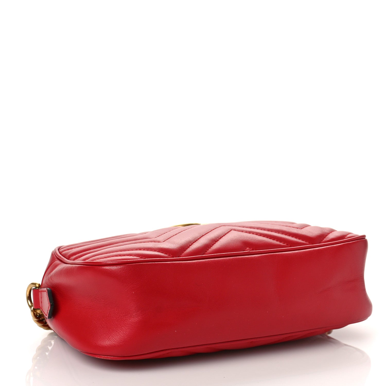 Gucci Calfskin Matelasse Small GG Marmont Chain Shoulder Bag Hibiscus Red 4 of 9