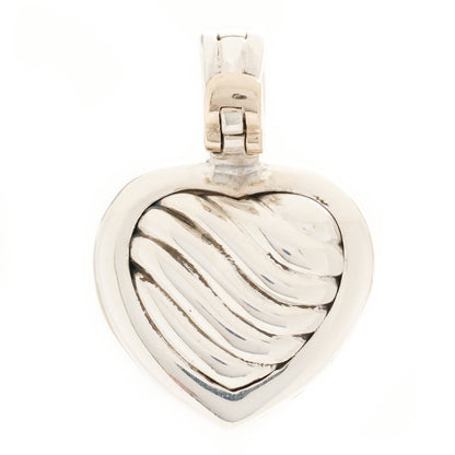 David Yurman Sterling Silver 18K Yellow Gold Cable Heart Locket Enhancer Pendant 3 of 7