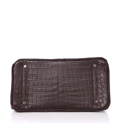 Hermes Matte Crocodile Birkin 35 Chocolate 4 of 37