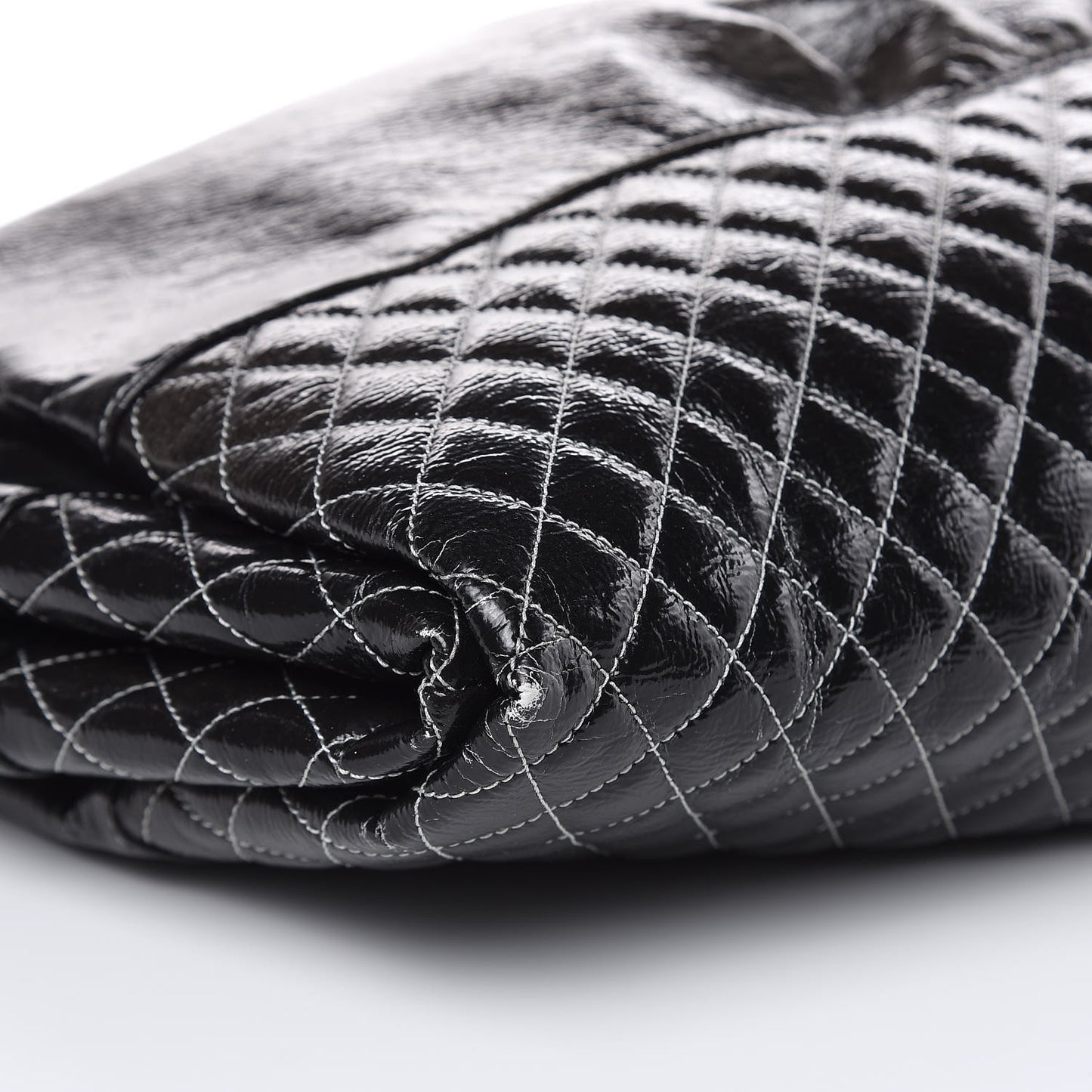 Vinyl Quilted Melrose Degrade Tote Black