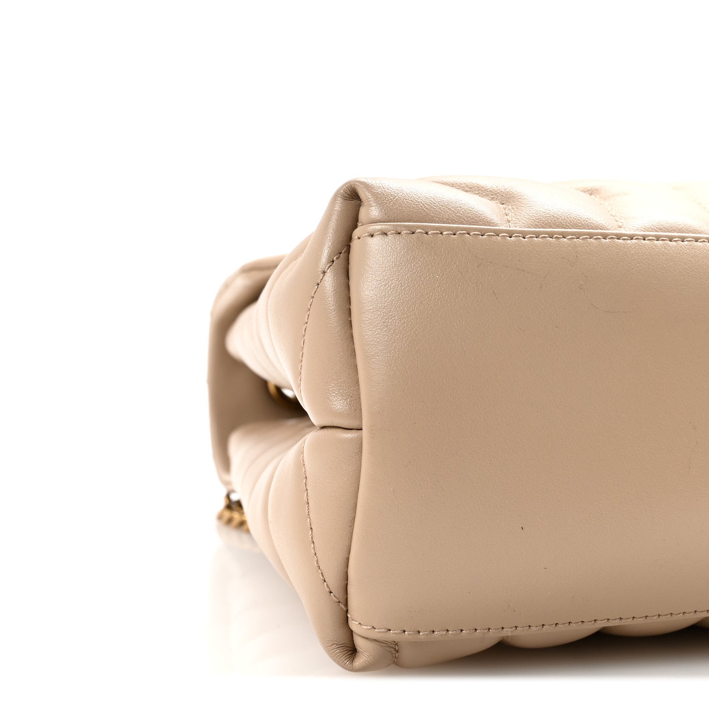 Calfskin Y Quilted Monogram Medium Loulou Chain Satchel Nude Powder