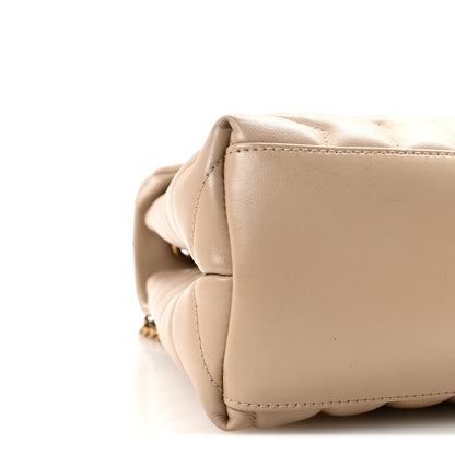 Saint Laurent Calfskin Y Quilted Monogram Medium Loulou Chain Satchel Nude Powder 8 of 9