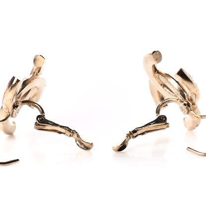 Chanel Enamel CC Dangle Earrings Gold Pink 3 of 4