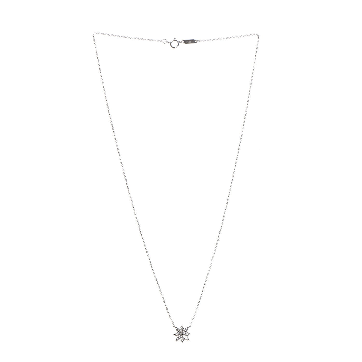 Tiffany Platinum Diamond Victoria Cluster Pendant Necklace 3 of 7