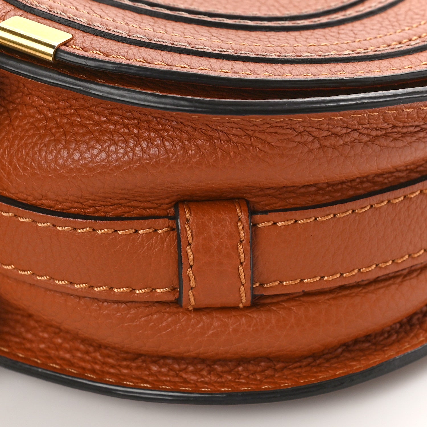 Chloe Calfskin Mini Marcie Round Crossbody Bag Tan 8 of 13