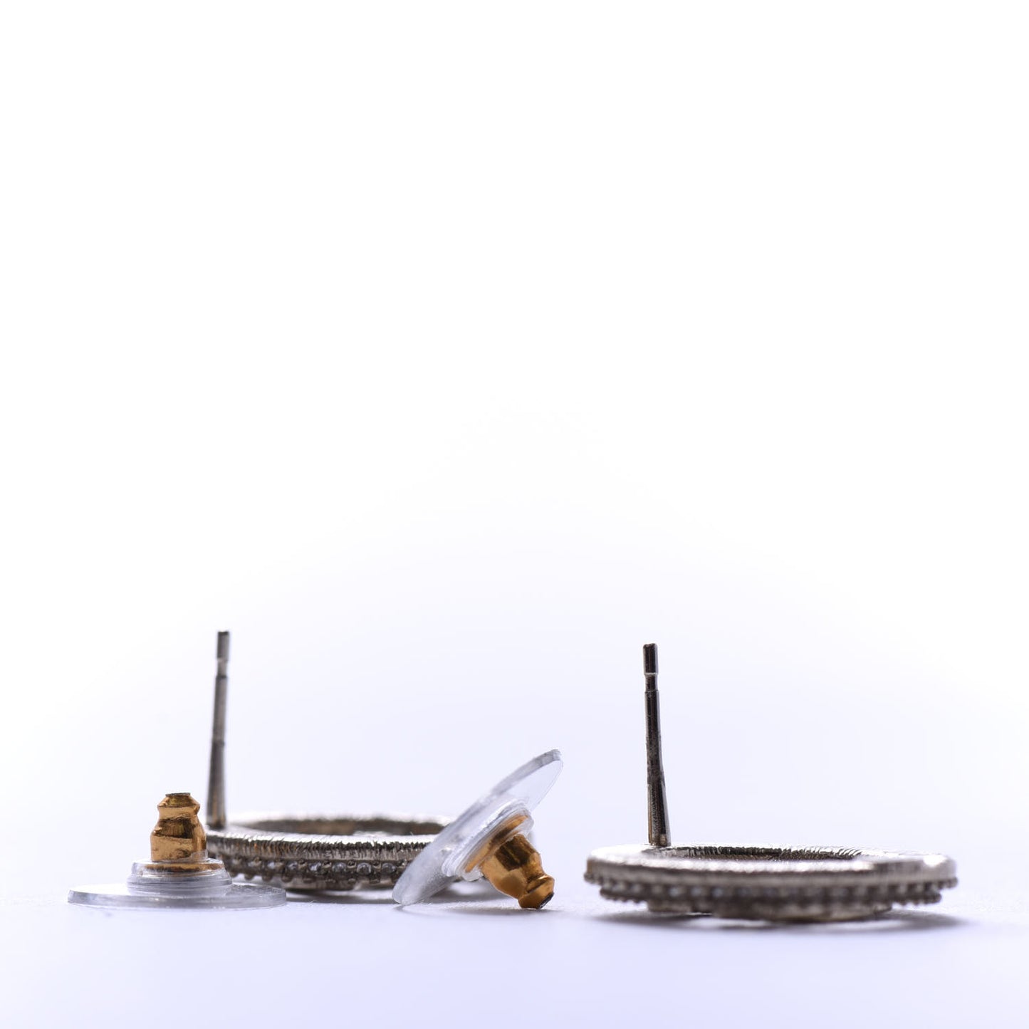 Crystal CC Vendome Round Earrings Gold