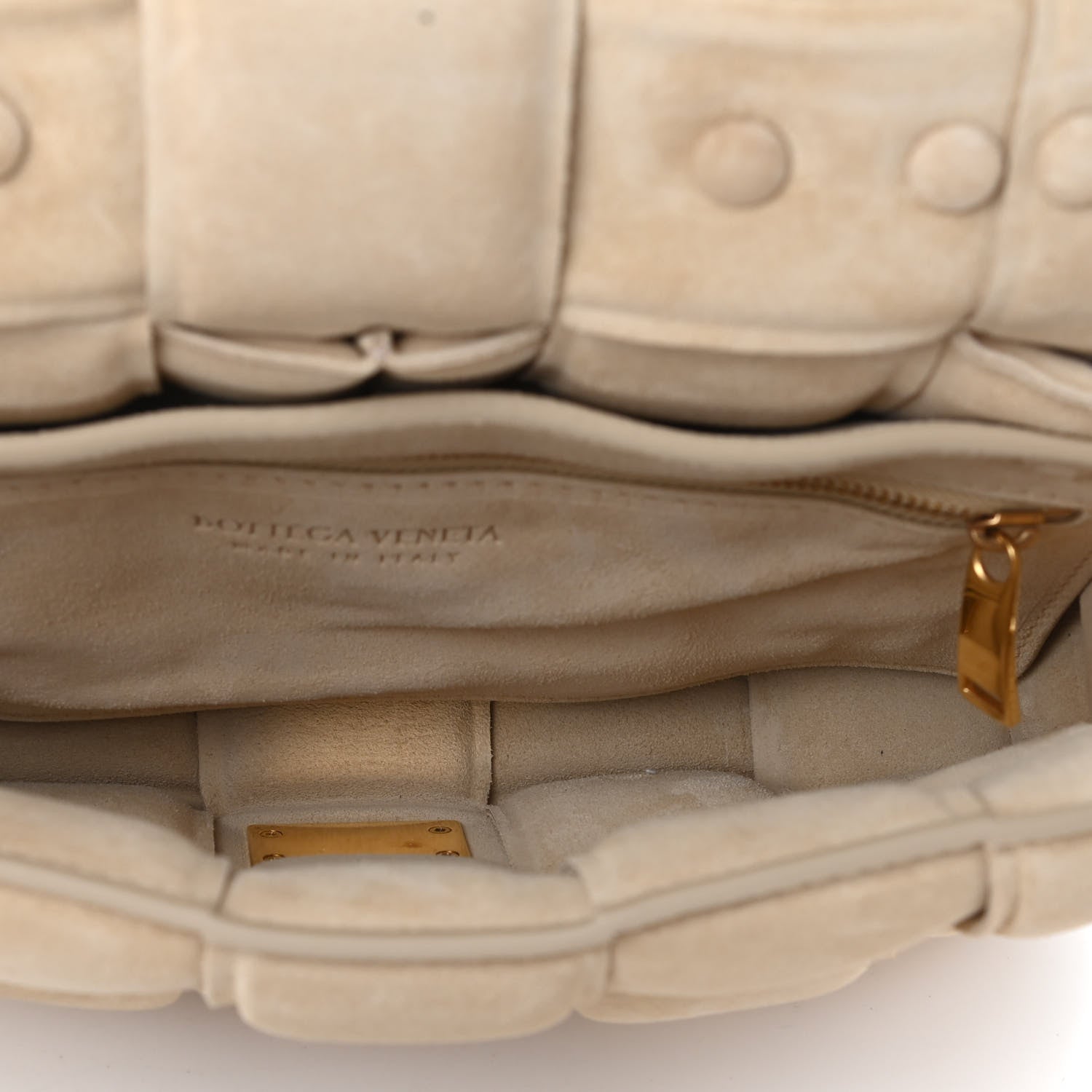 Bottega Veneta Suede Maxi Intrecciato Padded Chain Cassette Crossbody Bag Sand 4 of 8