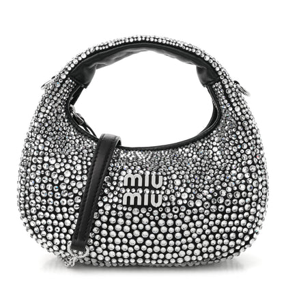 Miu Miu Crystal Silk Starlight Mini Wander Hobo Black 1 of 9