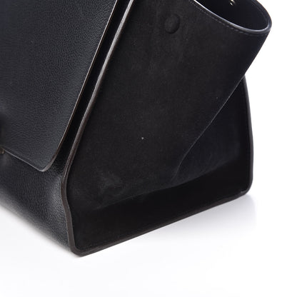 Celine Drummed Calfskin Suede Small Trapeze Black 7 of 13