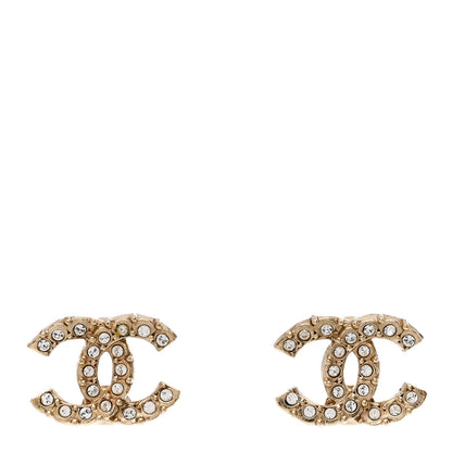 Chanel Crystal CC Earrings Gold 1 of 5