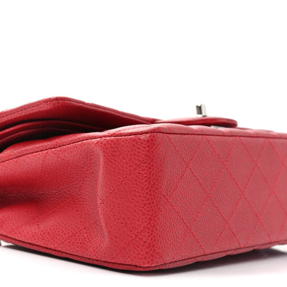 Chanel Caviar Quilted Medium Double Flap Dark Red 9 of 11