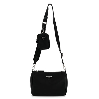 Prada Re-Nylon Saffiano Pocket Zippered Shoulder Bag Black 1 of 13