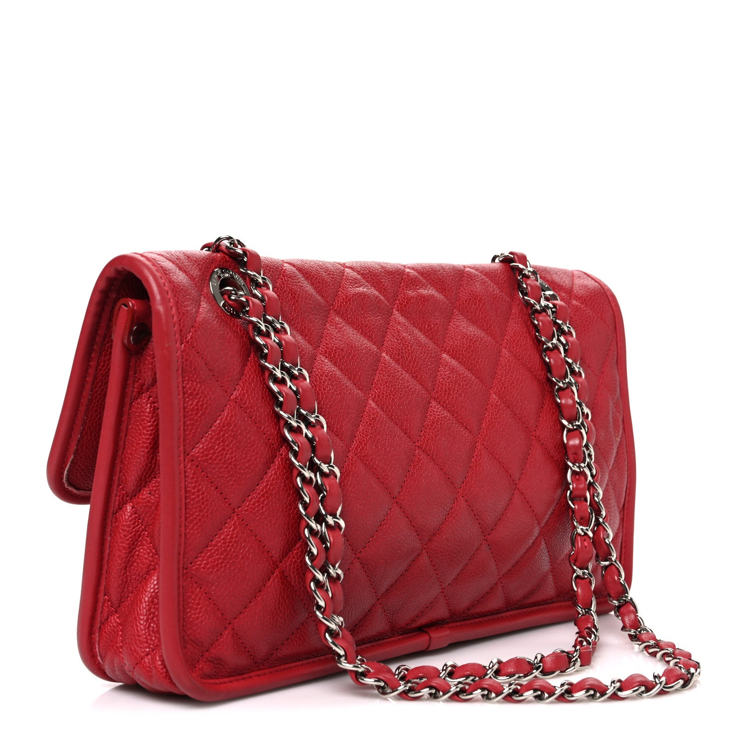 Chanel Caviar Quilted Medium French Riviera Flap Red 3 of 10