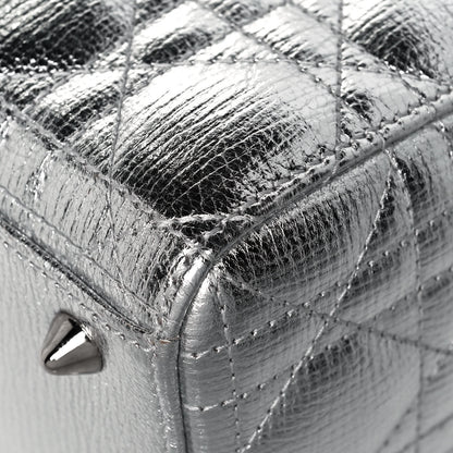 Christian Dior Metallic Grained Calfskin Cannage Small My ABCDior Lady Dior Silver 9 of 12