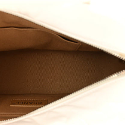 Chanel Aged Calfskin Quilted Small Express Bowling Bag White 5 of 11
