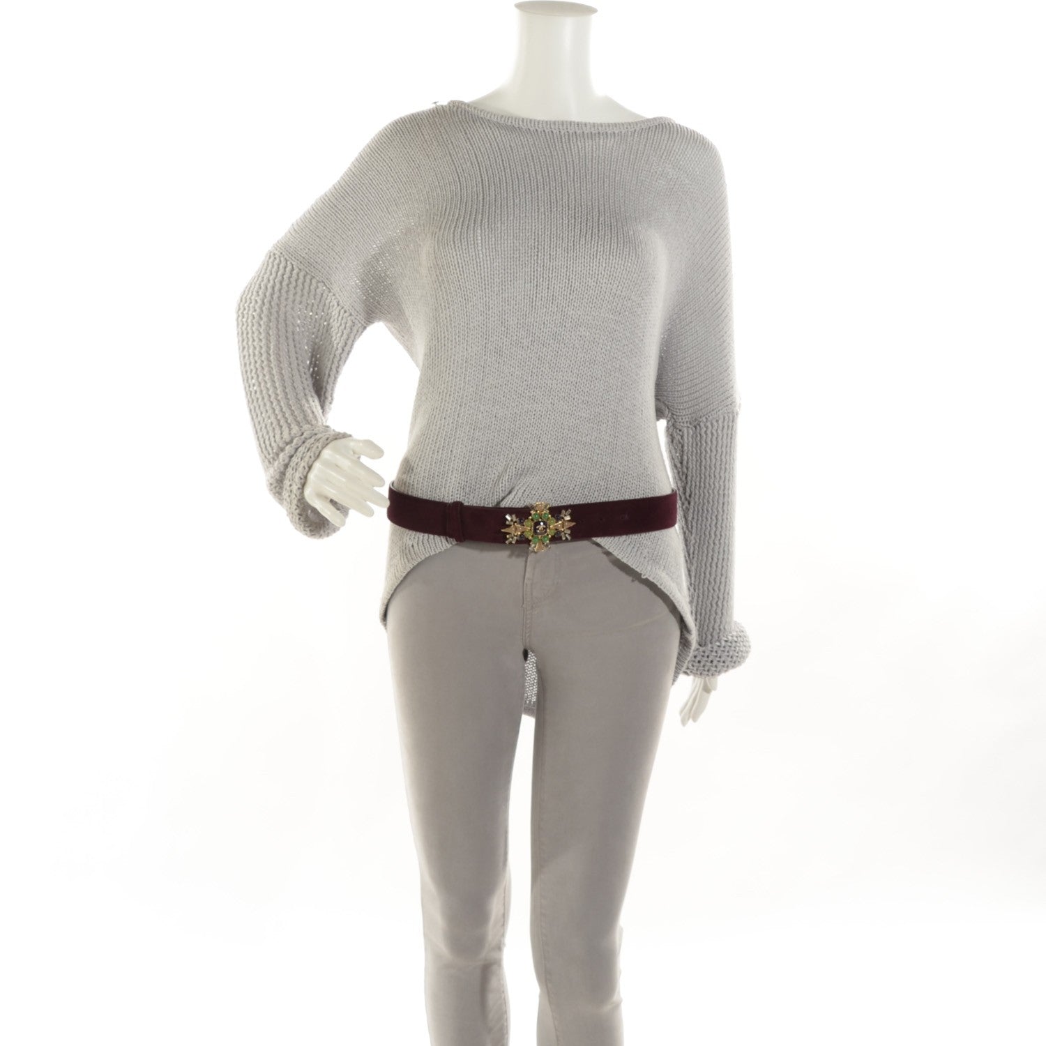 Chanel Suede Gripoix Crystal Belt 90 36 Burgundy 2 of 9