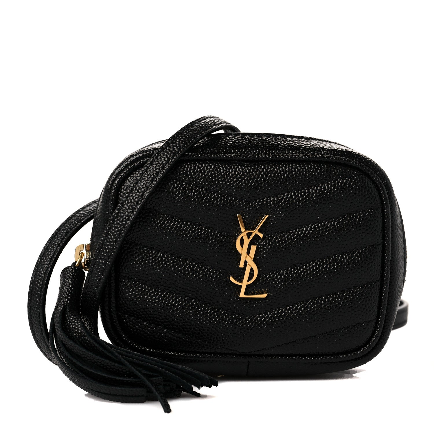 Saint Laurent Grain De Poudre Matelasse Monogram Baby Lou Camera Bag Black 1 of 10