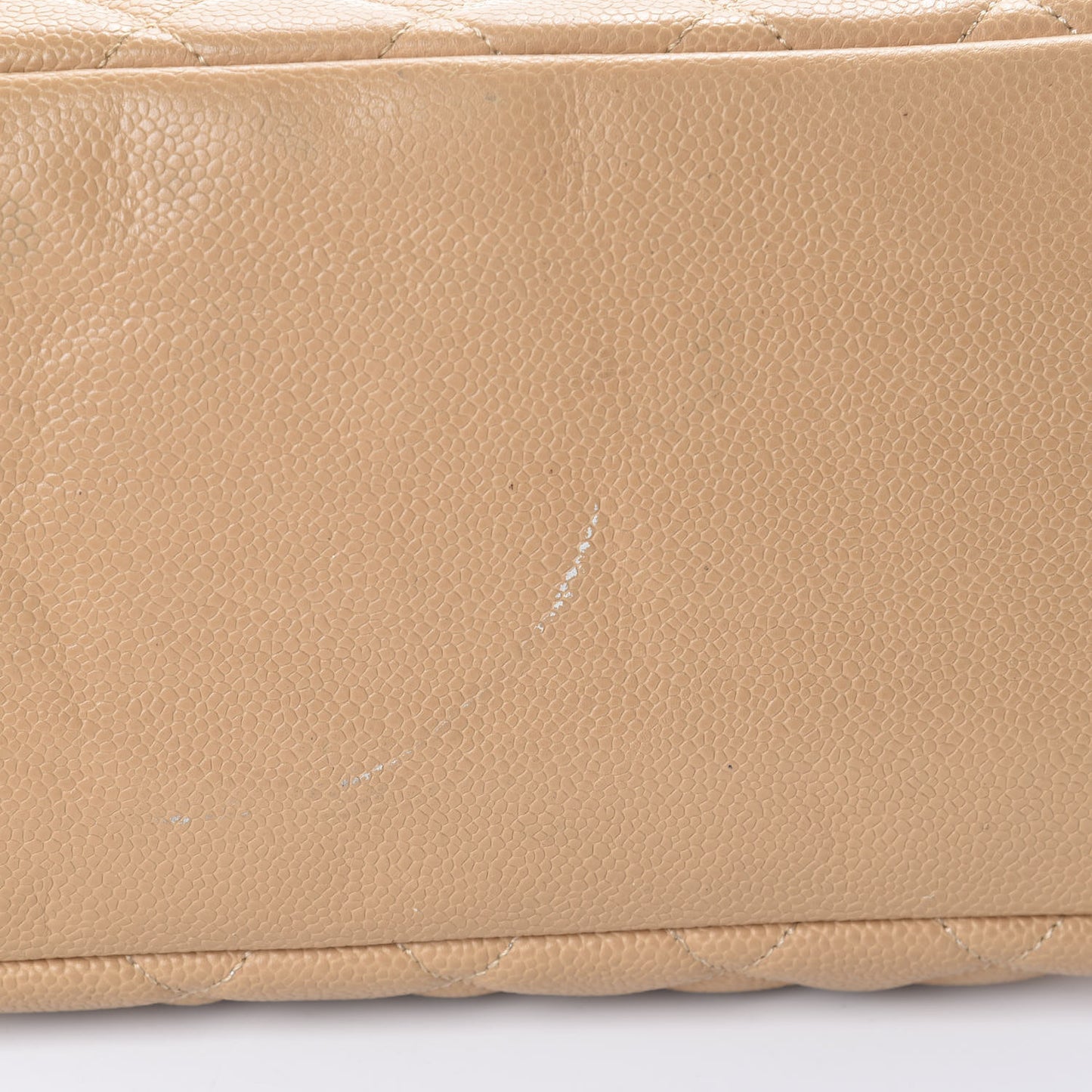 Caviar Quilted Grand Shopping Tote GST Beige