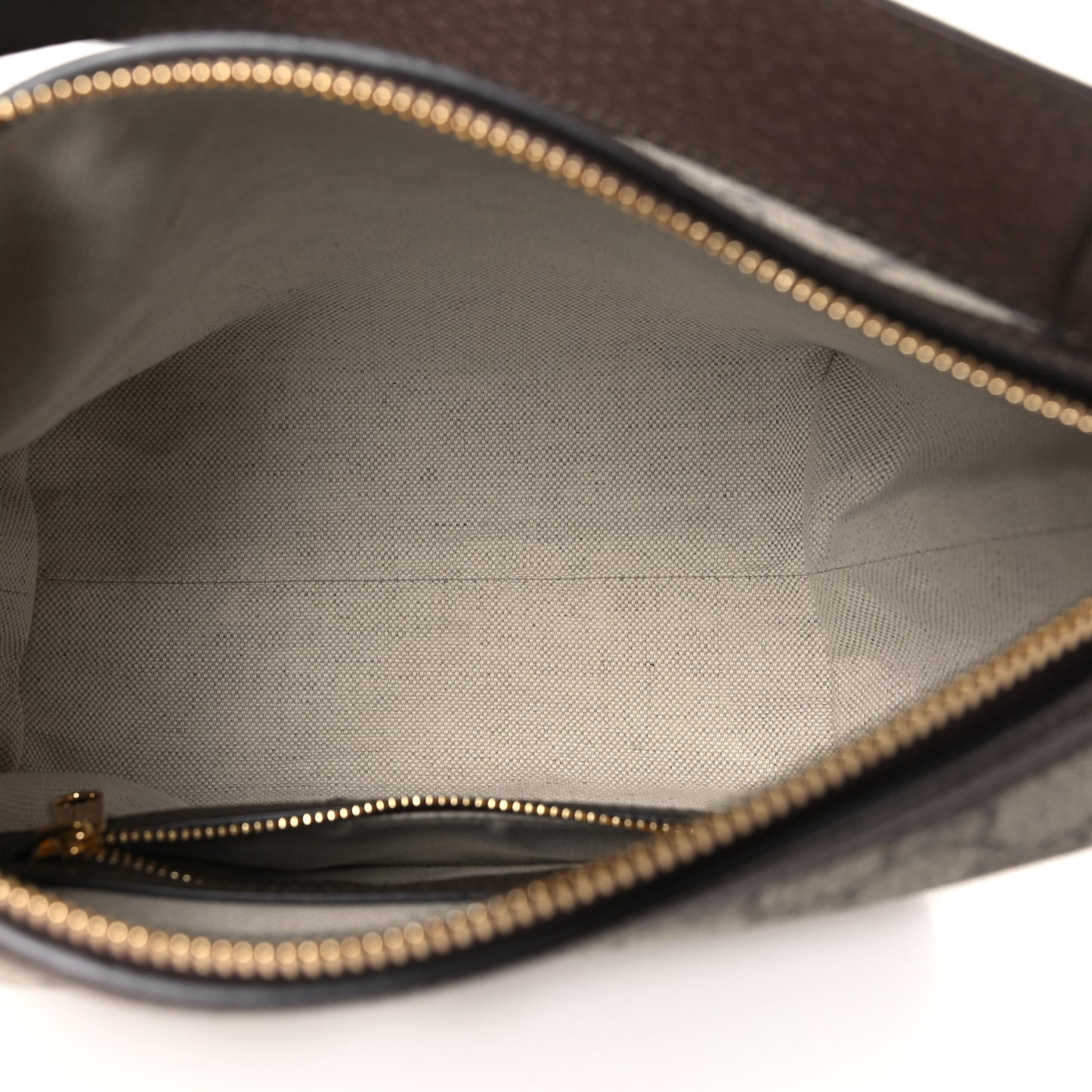 GG Supreme Monogram Textured Calfskin Web Super Mini Ophidia Shoulder Bag Beige Ebony New Acero