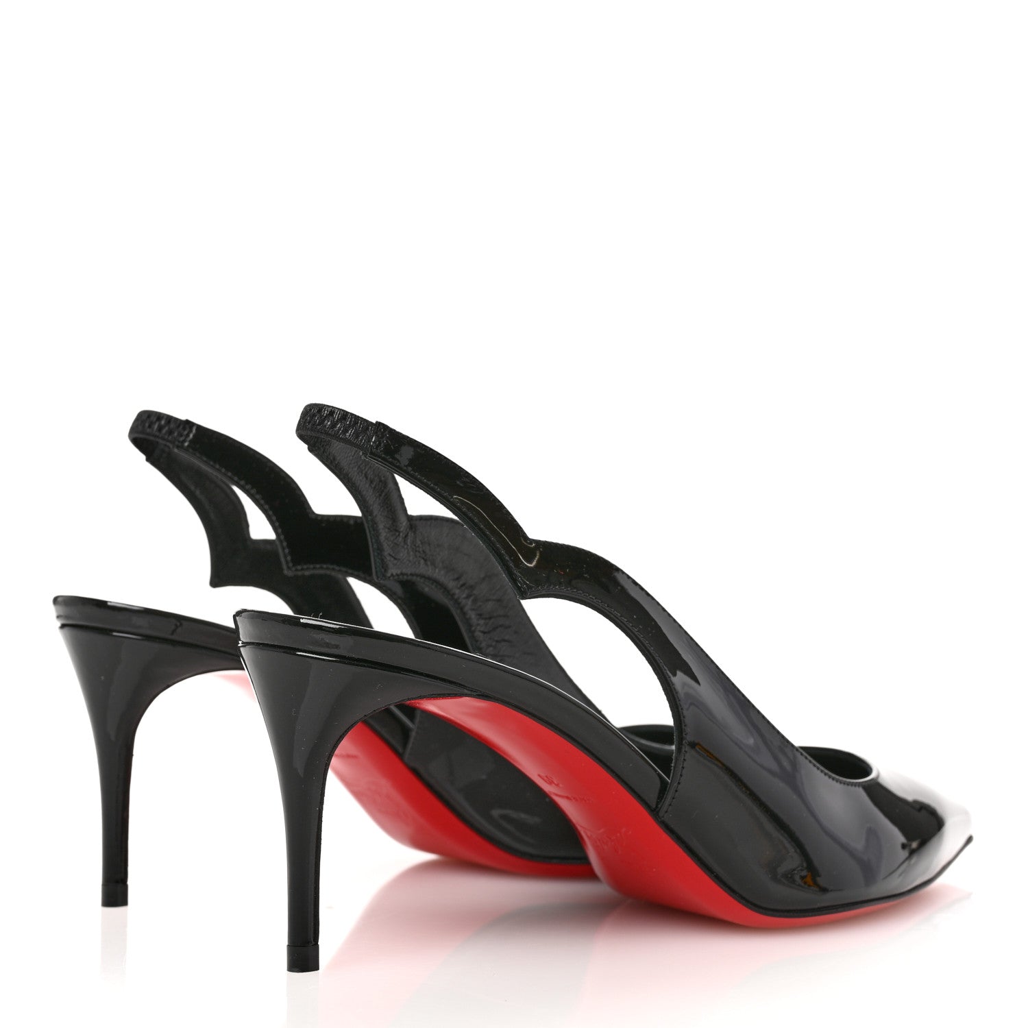 Christian Louboutin Patent Hot Chick Slingback 70 Pumps 39 Black 5 of 9