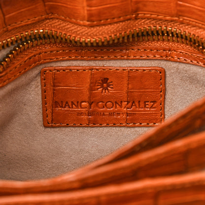 Nancy Gonzalez Crocodile Flap Chain Shoulder Bag Brown 6 of 10