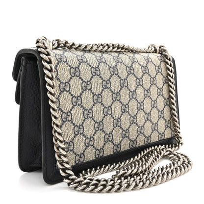 Gucci GG Supreme Monogram Textured Dollar Calfskin Small Rectangular Dionysus Shoulder Bag Beige Blue 3 of 14
