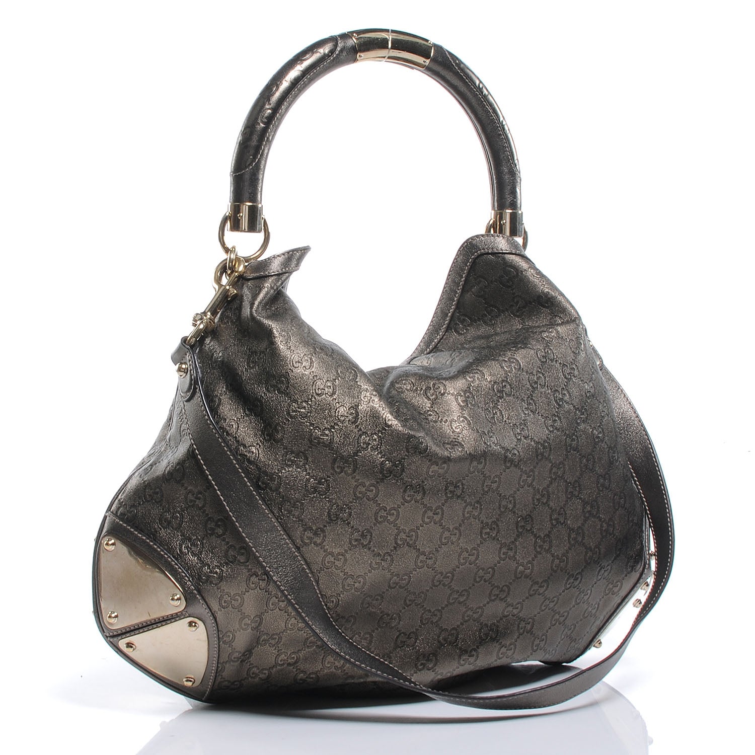 Gucci Guccissima GG Large Indy Hobo Tassel Bag Metallic 3 of 8