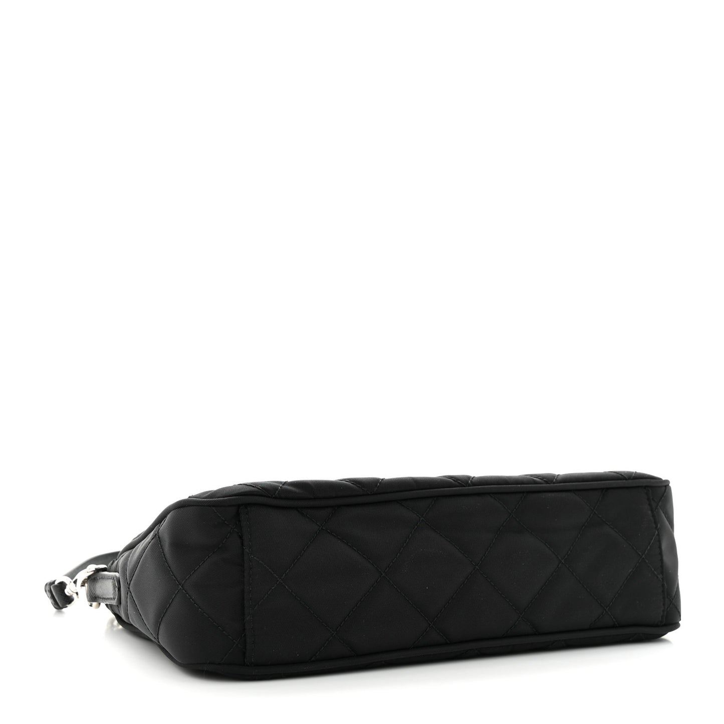 Nylon Tessuto Impuntu Quilted Crossbody Bag Black