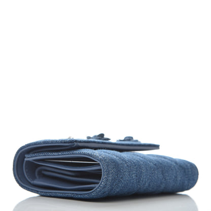 Chanel Denim Quilted Small Camellia Flap Wallet Blue 4 of 11