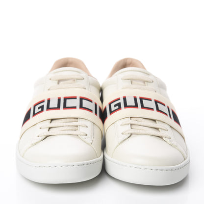 Gucci Calfskin Stripe Womens New Ace Sneakers 38 New Mystic White Ecru Red Flame 2 of 7