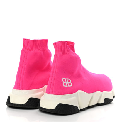 Balenciaga Nylon Knit Womens BB Speed Sneakers 38 Rose Fluo 4 of 9