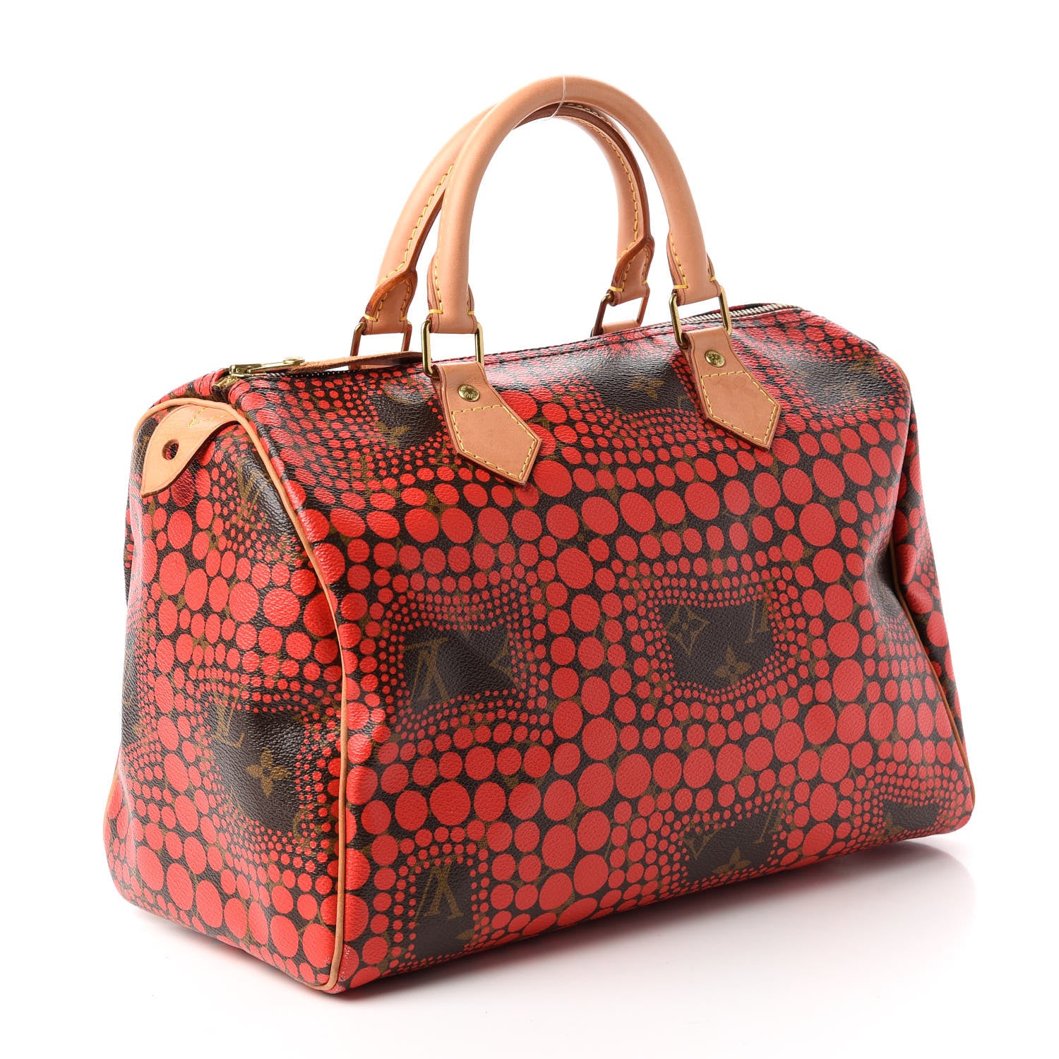 Louis Vuitton Monogram Kusama Town Speedy 30 Red 3 of 11