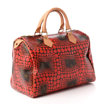 Louis Vuitton Monogram Kusama Town Speedy 30 Red 3 of 11