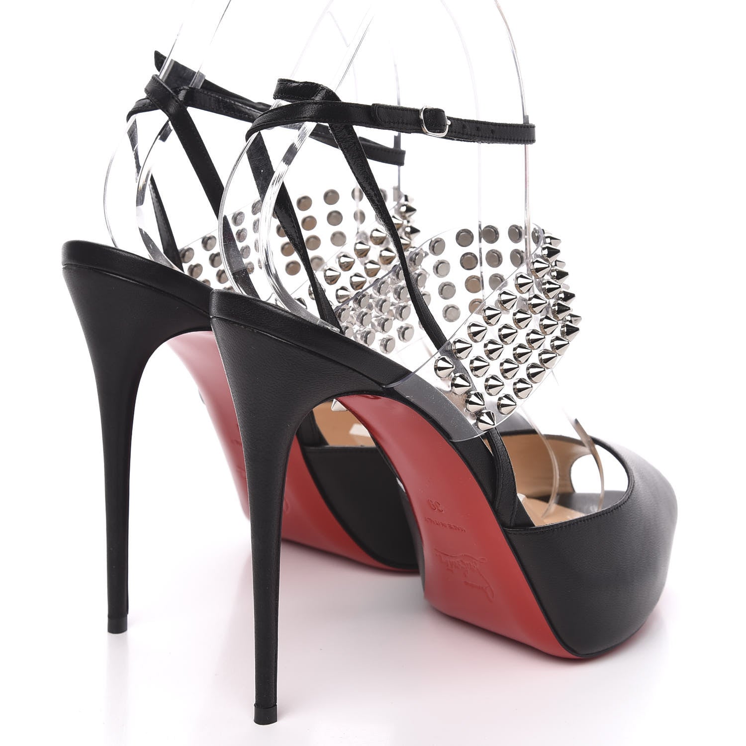 Christian Louboutin Nappa PVC Levitagirl 120 Sandals 39 Black 4 of 9