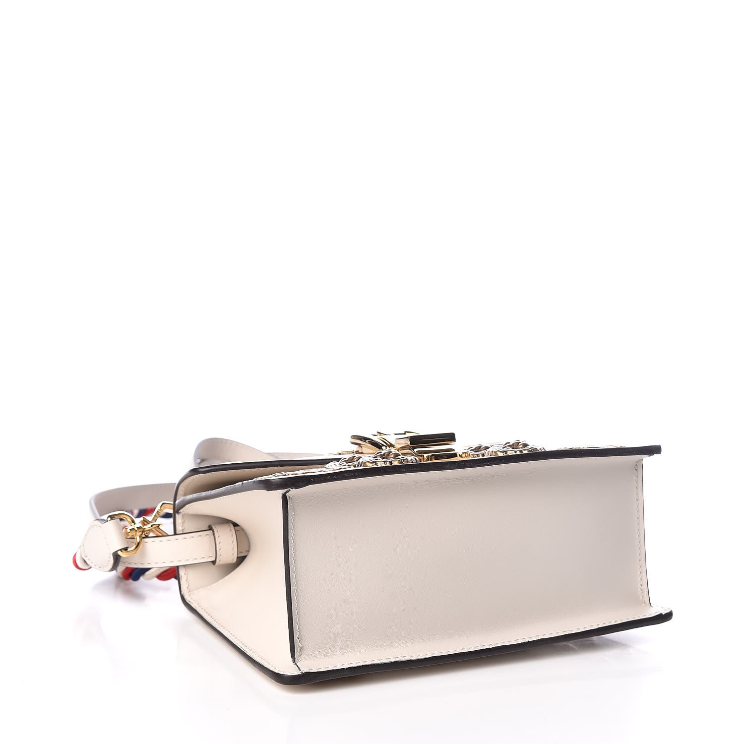 Gucci Calfskin Animal Studs Mini Sylvie Top Handle Bag White 4 of 9