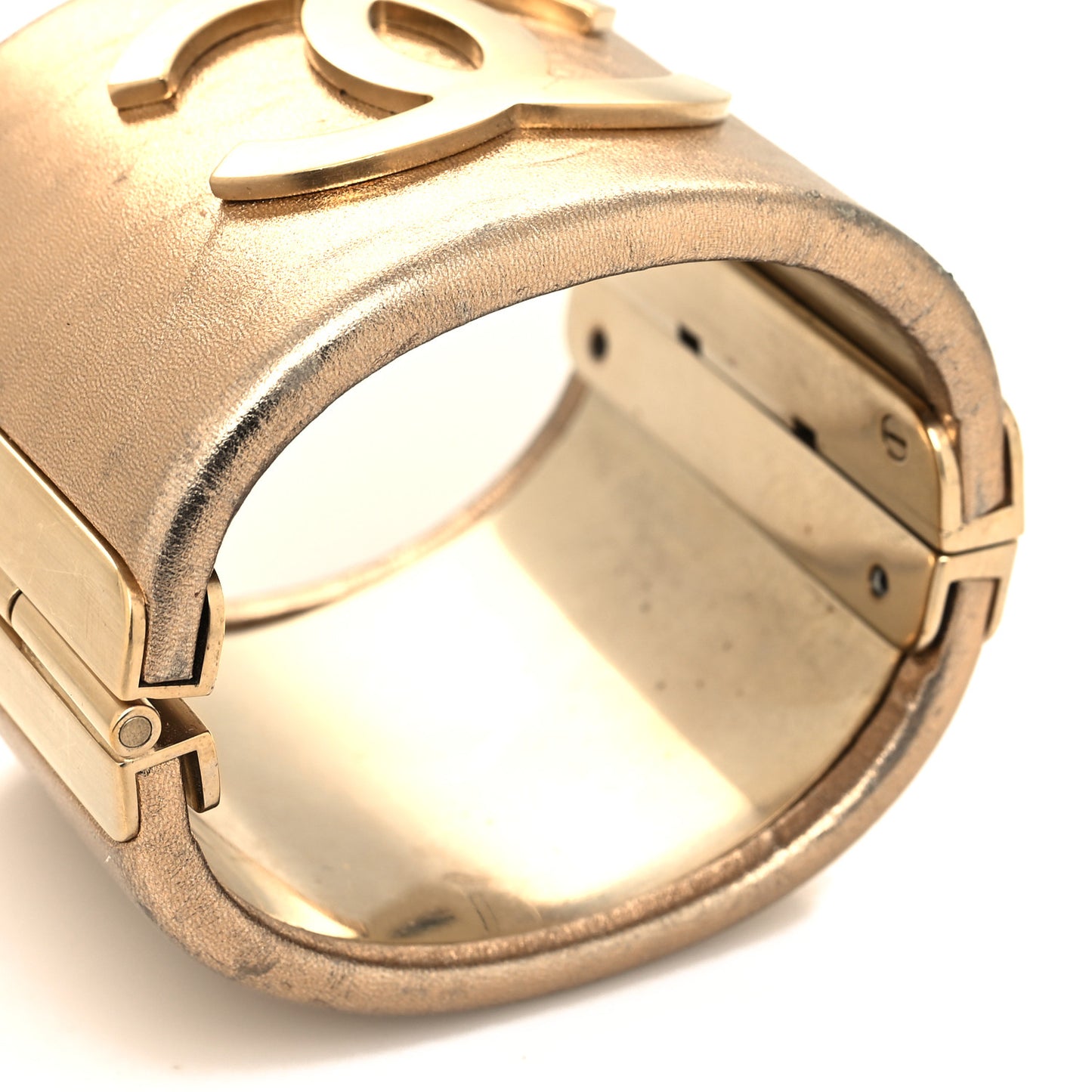 Metallic Lambskin CC Cuff Gold