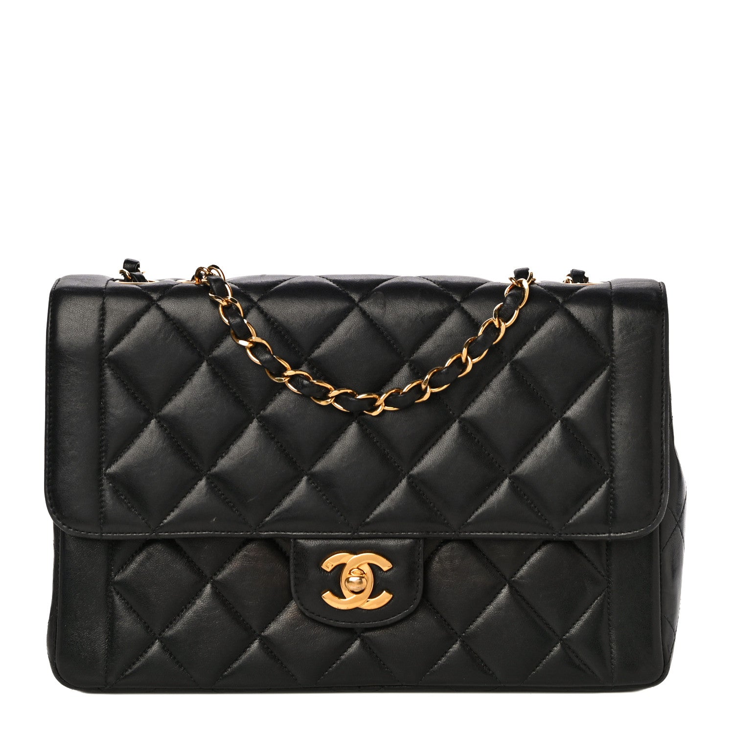 Chanel Lambskin Quilted Medium Single Flap Black 1 of 37
