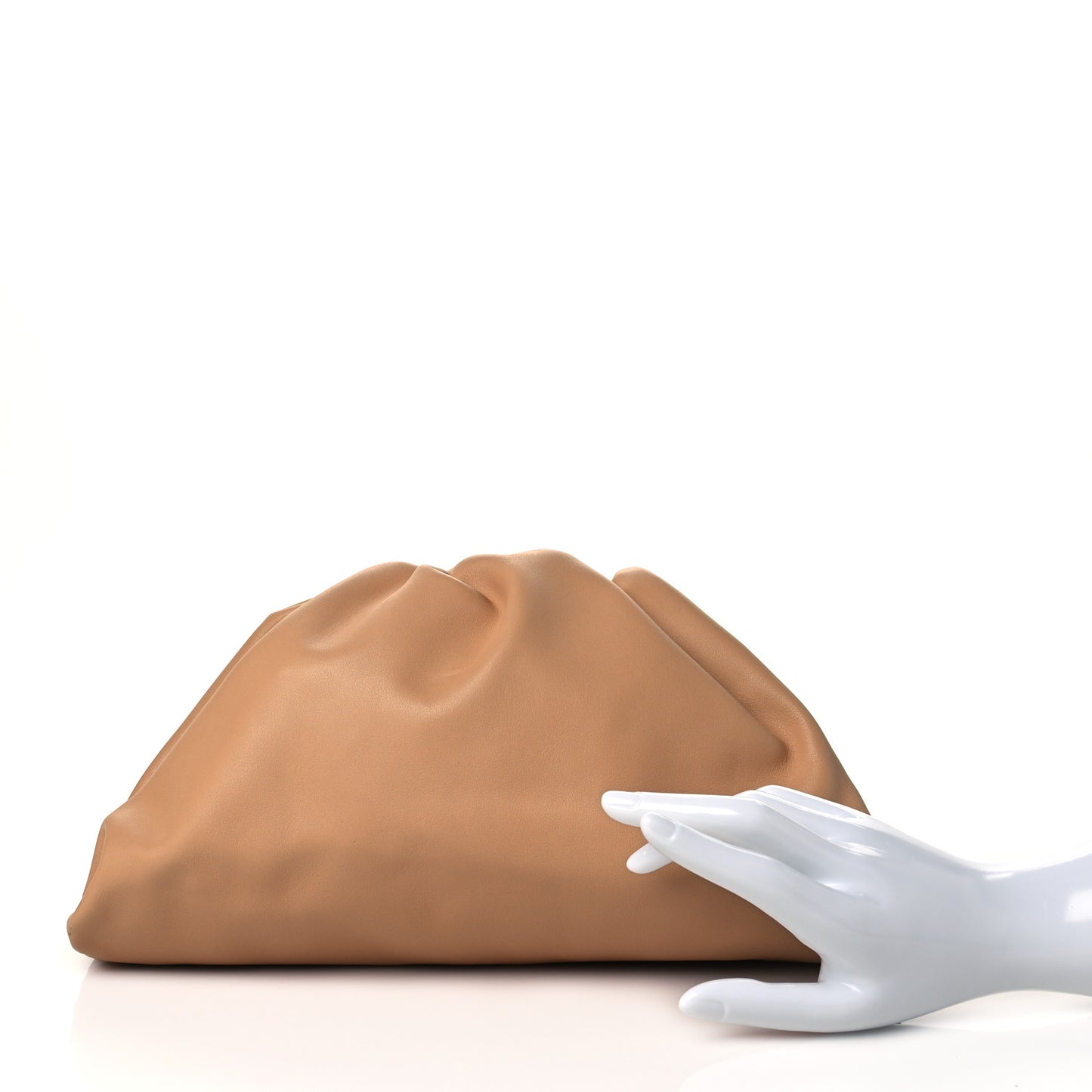 Smooth Butter Calf The Pouch Oversized Clutch Almond
