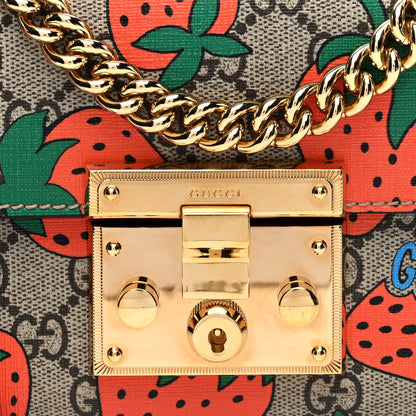 Gucci GG Supreme Monogram Strawberry Small Padlock Shoulder Bag 9 of 11