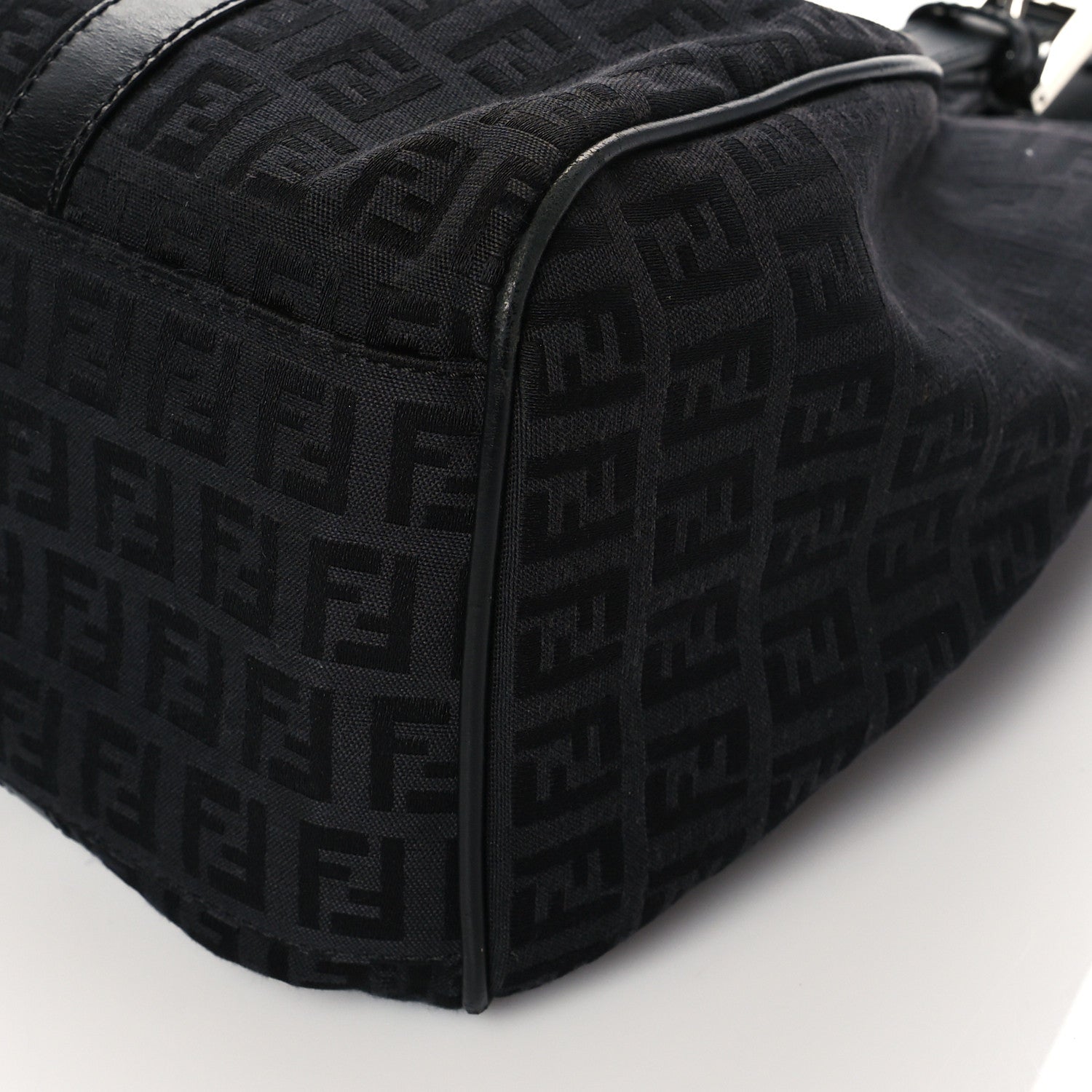 Fendi Zucchino Vitello Shoulder Bag Black 8 of 8