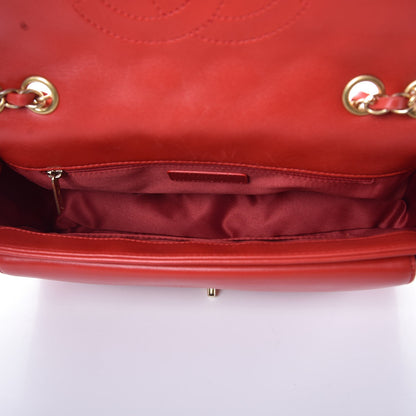 Chanel Lambskin Quilted Large Now and Forever Flap Red 6 of 13