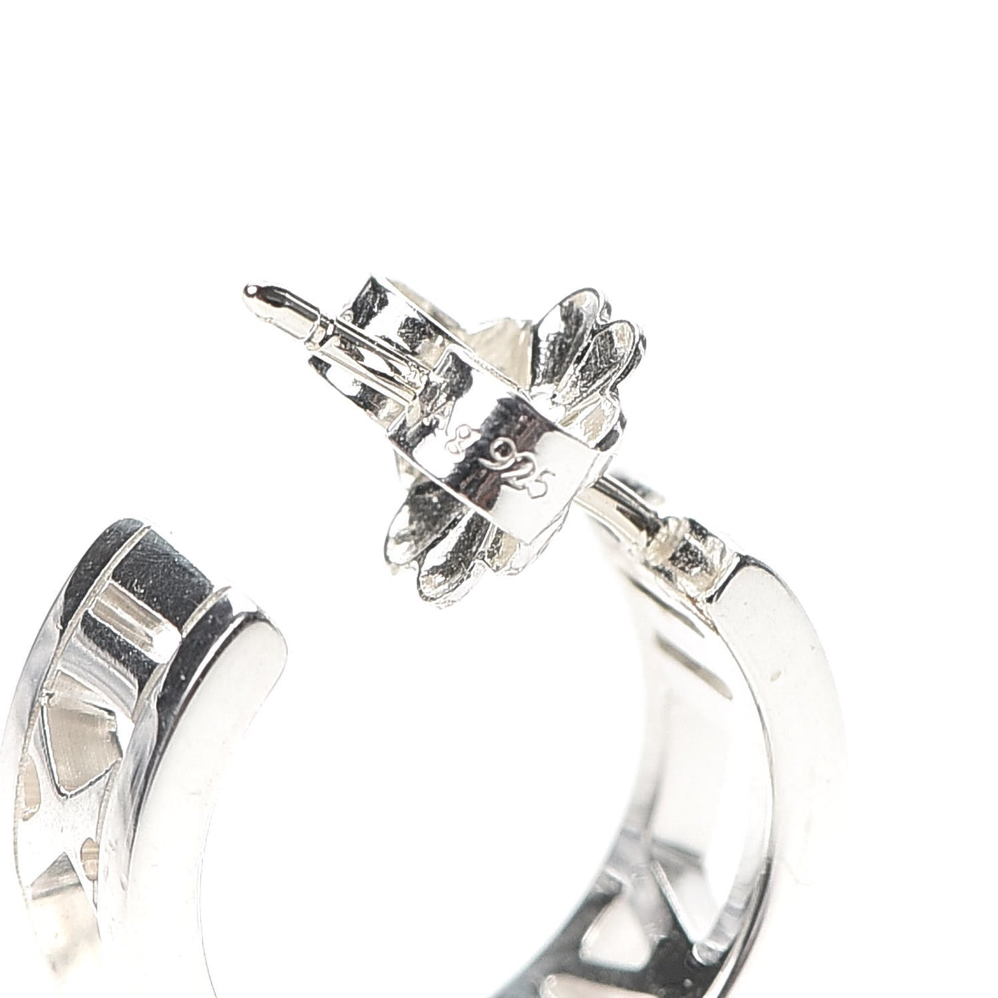 Sterling Silver Small Atlas Open Hoop Earrings
