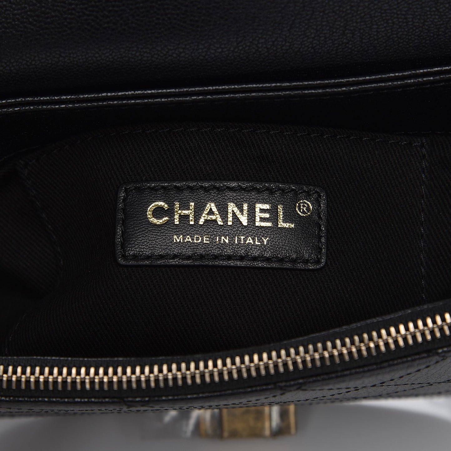 Shiny Calfskin Goatskin Quilted Small Coco Curve Messenger Flap Black