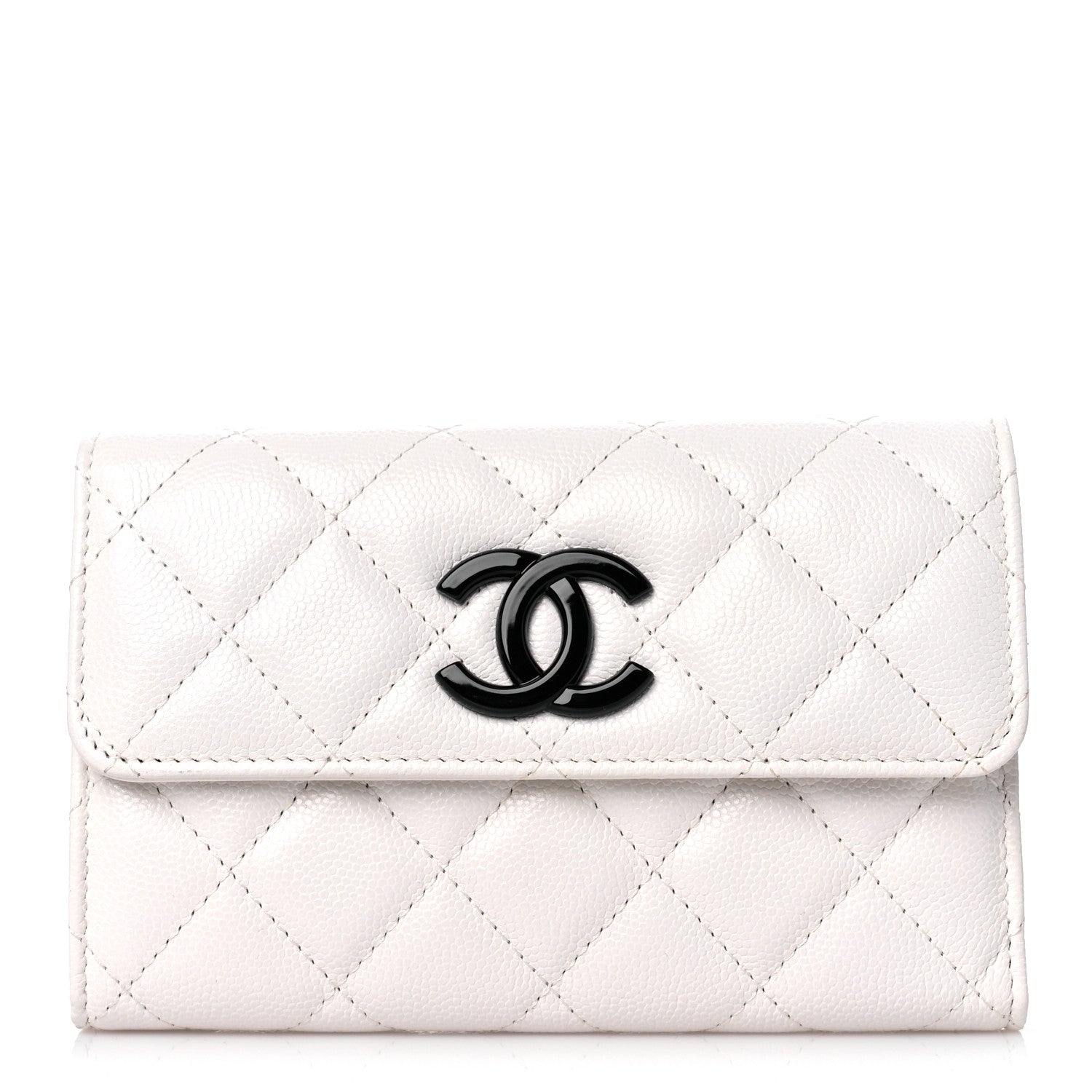 Chanel Caviar Quilted My Everything Flap Wallet White 1 of 9