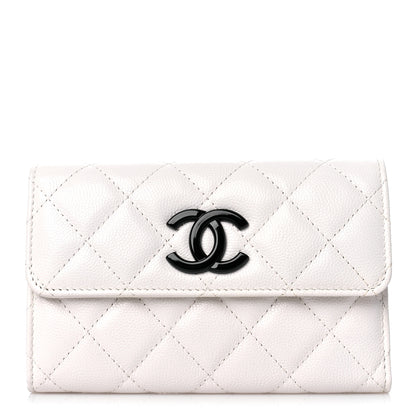 Chanel Caviar Quilted My Everything Flap Wallet White 1 of 9