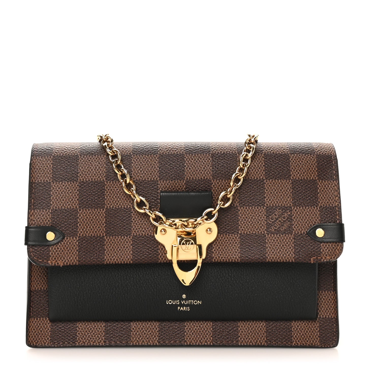 Damier Ebene Vavin Chain Wallet Black