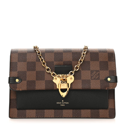 Louis Vuitton Damier Ebene Vavin Chain Wallet Black 1 of 9