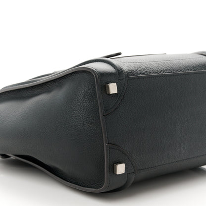 Celine Drummed Calfskin Micro Luggage Black 9 of 10
