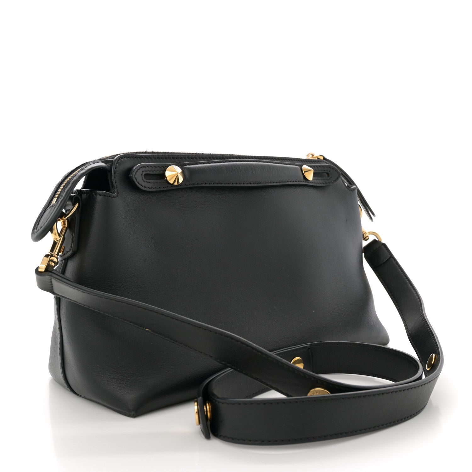 Fendi Vitello Dolce Monster Eyes Embossed Medium By The Way Boston Bag Black 3 of 14