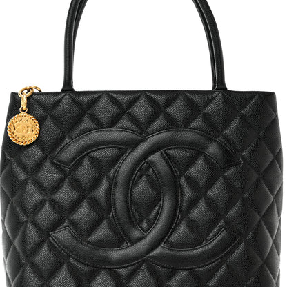 Chanel Caviar Quilted Medallion Tote Black 8 of 10